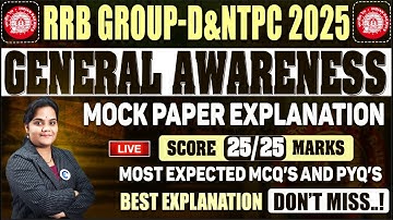 General Awareness Most Expected Questions For RRB Group D, NTPC, SSC, RPF & APPSC/TGPSC EXAMS