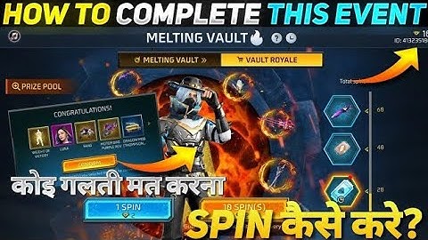 Melting Vault Event Free Fire | Vault Royale Event Spin | Free Fire New Event | FF New Event
