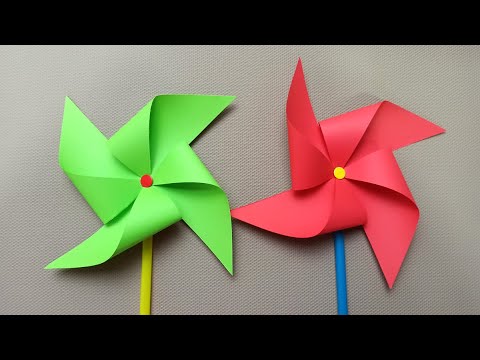 Kolay Rüzgar Gülü Nasıl Yapılır ( Tek Parça ) | Origami Rüzgar Gülü Yapımı