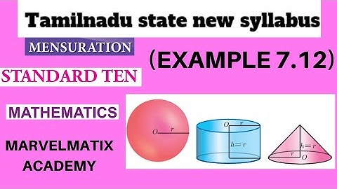 Tenth Maths  Mensuration Example 7.12  #Ratiofotspherecylindercone #curvedsurfacearea #totalsurface