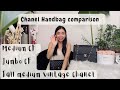 Chanel handbag comparison tall medium vs medium vs jumbo classic flap 