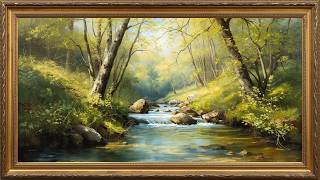 Calm Spring Forest Stream 4K Screensaver | Frame TV Art | Relaxing Nature
