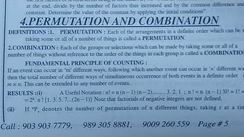 Live Permutations And Combinations P And C Class 11 iit jee