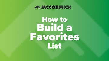 How to Build a Favorites List in McCormick Design Estimating Pro