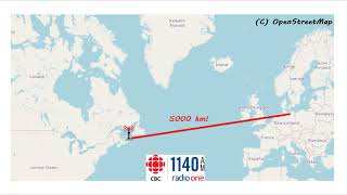 1140 kHz - CBI-AM CBC Radio 1 Nova Scotia, Sydney received in Germany