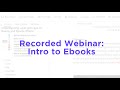 Faculty Intro to Ebooks