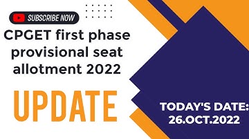 CPGET first phase provisional seat allotment 2022 | CPGET 2022 UPDATE NEWS | AURA NEWS INDIA