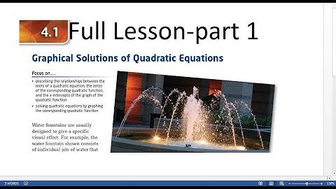 PC 20 4.1 Solving Quadratic Equations (Part 1 - Full Lesson)