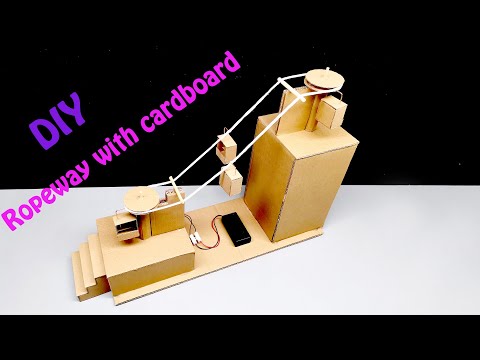 How to make ropeway with cardboard | DIY cardboard cable car at home