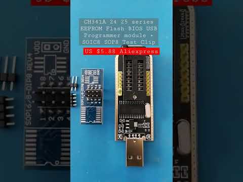 CH341A 24 25 Series EEPROM Flash BIOS USB Programmer Module + SOIC8 SOP8 Test Clip