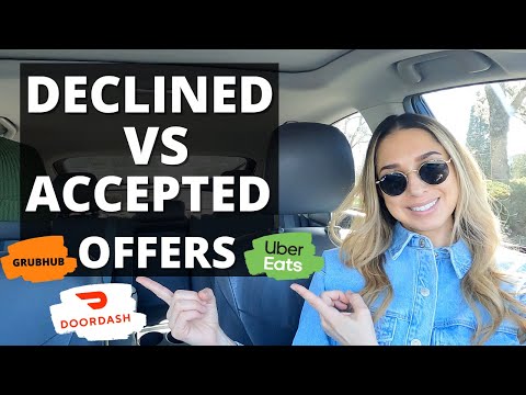 DoorDash, Uber Eats, GrubHub Multi App Driver Ride Along | Declined VS Accepted Offers