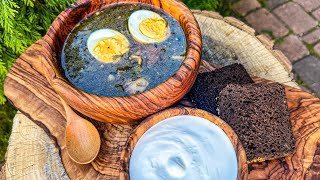 Green borscht in dutch oven!! There is no simpler green borscht recipe than this one! 🤤😊