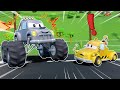 Oh no! MONSTER TRUCK ROBOT gets HURT while doing stunts | Car Repair