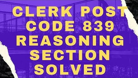 CLERK solved paper||POST CODE 839||Answer key||REASONING SECTION|hpssc||hpsssb||17th October 2021