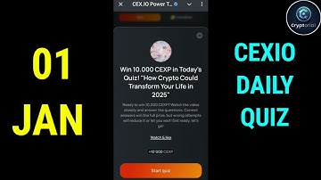 CEX.IO Power Tap Quiz Answer Today l 1 January cex.io Power Quiz Answer l cex.io Question Answer
