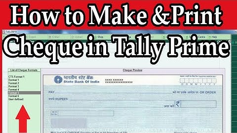 Cheque Printing in Tally Prime (Accounting Softwere )