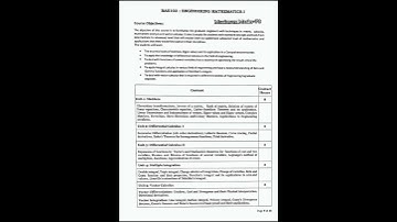 Engineering Mathematics-I (BAS103) Syllabus | AKTU, B.Tech. Ist semester Syllabus Mathematics-I