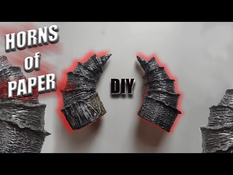 DIY make paper  horns tutorial for Halloween EASY tech. DEMON/DEVIL horns