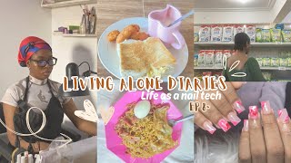 Days in my life| Life as an Introvert nail tech in Nigeria | living alone|Cooking, Grocery shopping