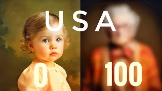 0-100 years GIRLS in the USA (AI Generated)