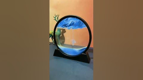 Paisaje de arena de cristal 3D creativo, reloj de arena en movimiento