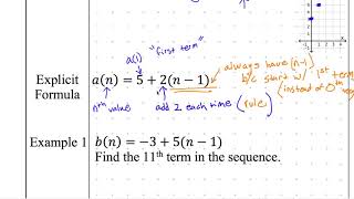 Precalculus notes 7-2 Arithmetic Sequences Explicit Formula