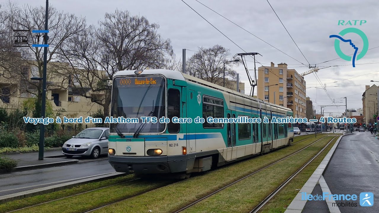[Tramway T1 RATP] Voyage à bord d'un Alsthom TFS de Gare de Gennevilliers à Asnières – 4 Routes