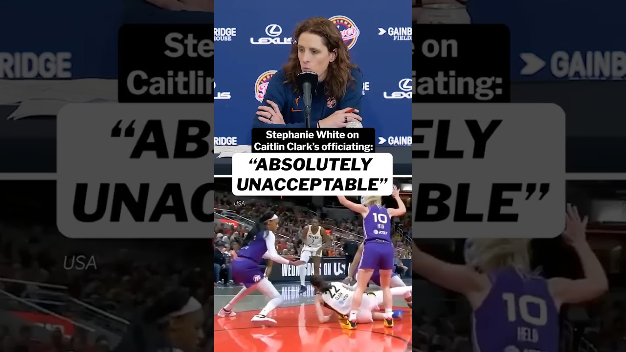 Indiana Fever head coach Stephanie White commented on the way Caitlin Clark is officiated #wnba