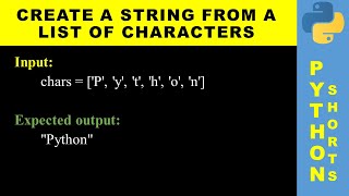 Create a string from a list of characters | Python shorts