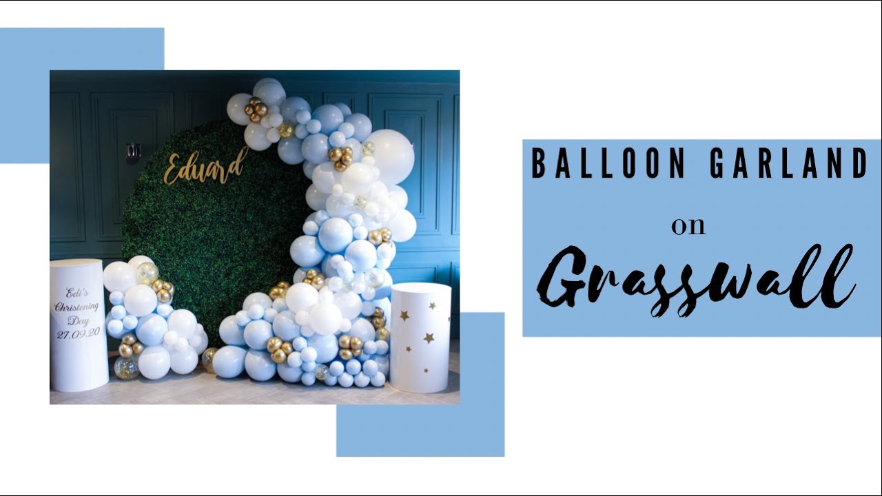 Balloon Garland | Grasswall Backdrop | Boxwood backdrop | How to tutorial | DIY