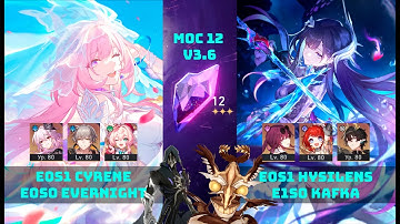 E0S0 Evernight x E0S1 Cyrene & E0S1 Hysilens x E1S0 Kafka | Memory of Chaos 12 | v3.6 HSR