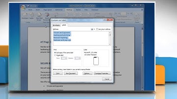 Microsoft® Word 2007: How to print mailing labels in a document