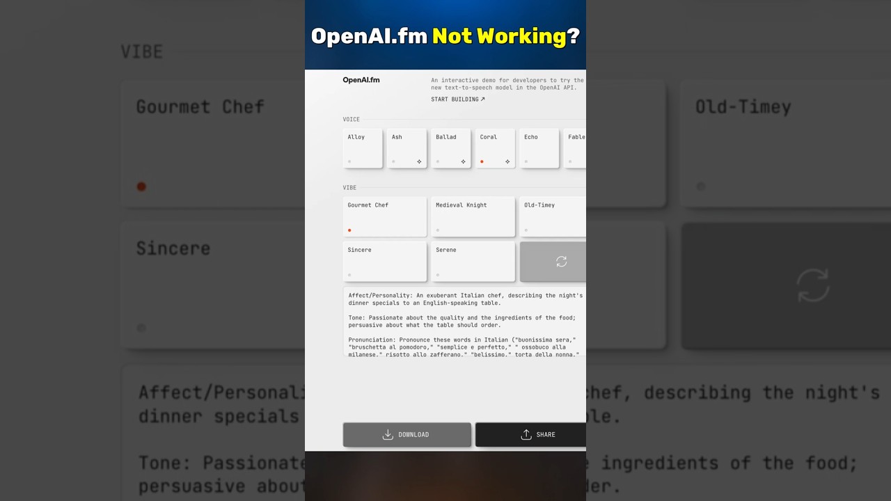 OpenAI.fm Not Working? | Hidden Truth, Real Reason & 100% Working Solution Must Watch