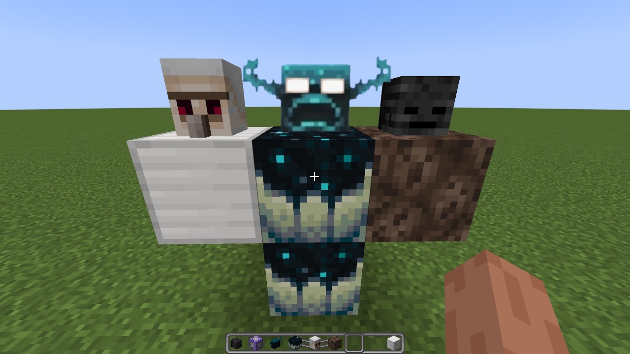 what if you create a Wither Golem Double Warden in MINECRAFT - YouTube