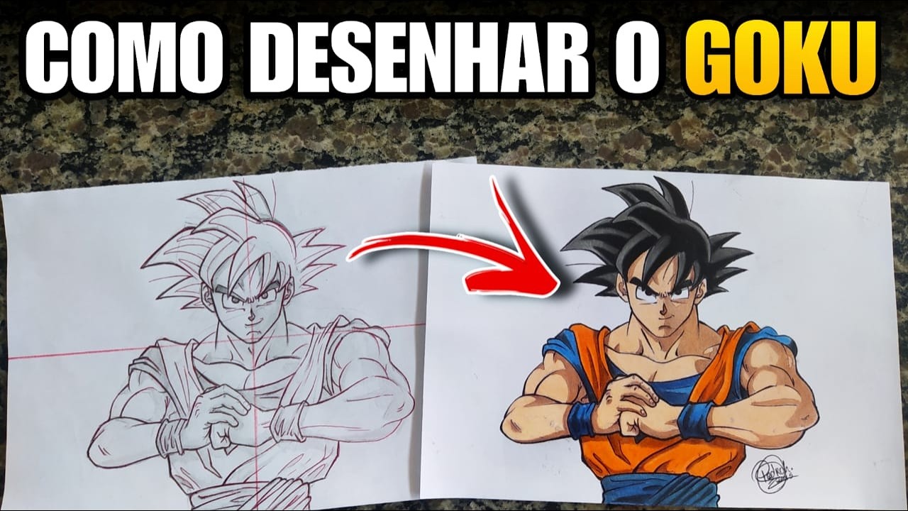 MUITO FÁCIL!!!! COMO DESENHAR O GOKU (Dragon ball) - YouTube