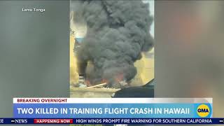 2 killed in training flight plane crash in Honolulu, Hawaii