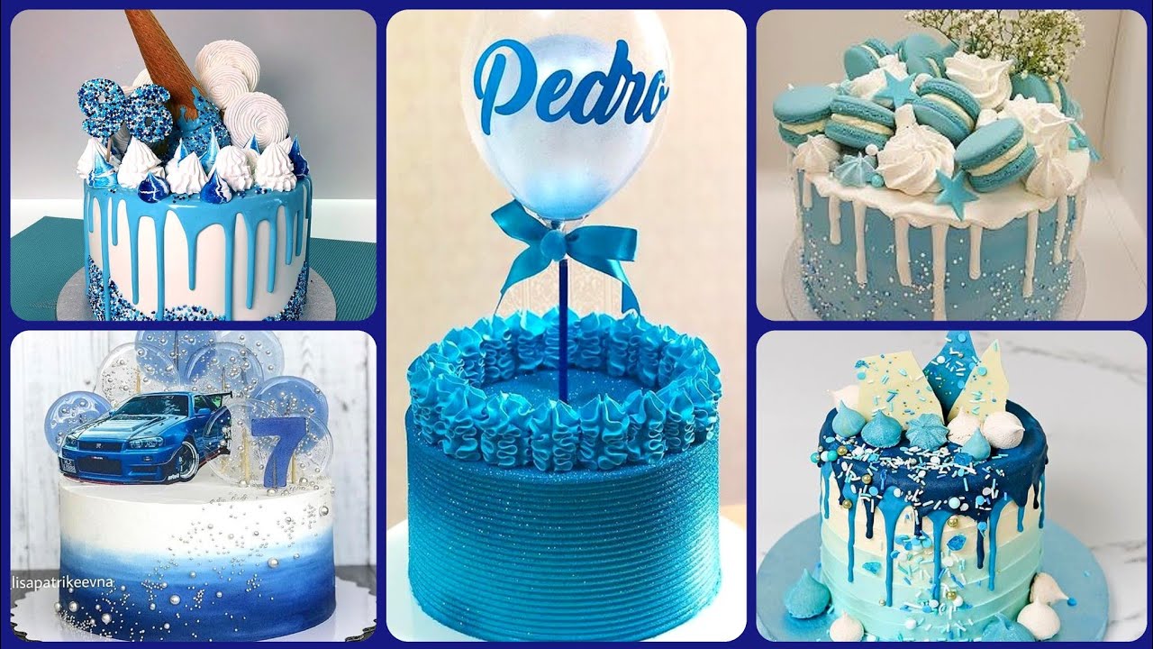 54 Jaw-Droppingly Beautiful Birthday Cake : Blue birthday cake