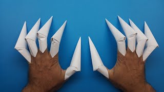 Origami Werewolf Claws. Idea for Halloween. How to make Claws with paper. by Origami Paper Crafts 2,081 views 1 year ago 5 minutes, 42 seconds