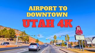 4K Driving Tour | Saint George - Utah Road Trip | Airport to Downtown | Beautiful Desert Views- 2025