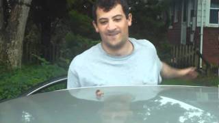 Stupid Man Outsmarted by Acorn Shell on Roof of Car