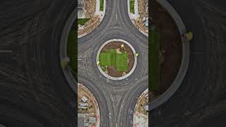 They Built a Roundabout From Scratch in Seconds! 😱 #shorts #construction #satisfying
