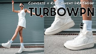 Rick Owens...for a BARGAIN? Rick Owens DRKSHDW x Converse Turbowpn Mid  Egret Review How to Style