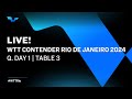 LIVE! | T3 | Qualifying Day 1 | WTT Contender Rio de Janeiro 2024