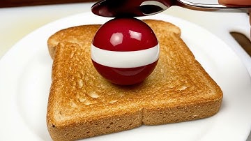 Spreading Country Flag balls on Toast 🍞🌍 4 | AI ASMR – Oddly Satisfying Toast ASMR