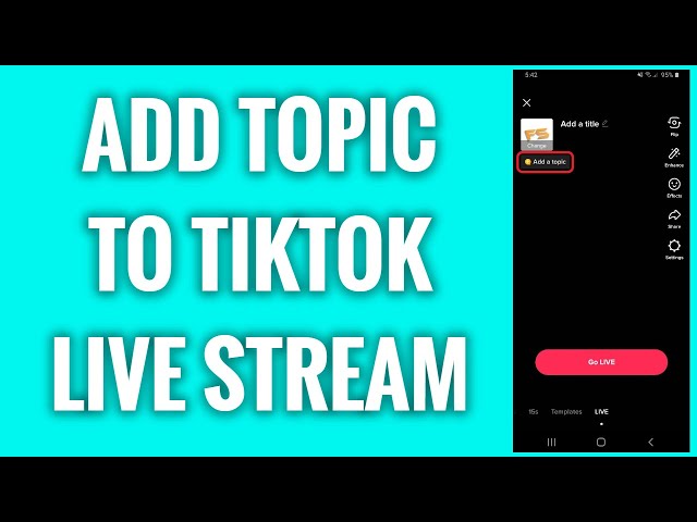 How To Add Topic To TikTok Live Stream class=