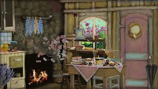 The atmosphere of Miss Honey's cottage. Wood-burning stove. Chocolate, whipped cream, a jar of honey