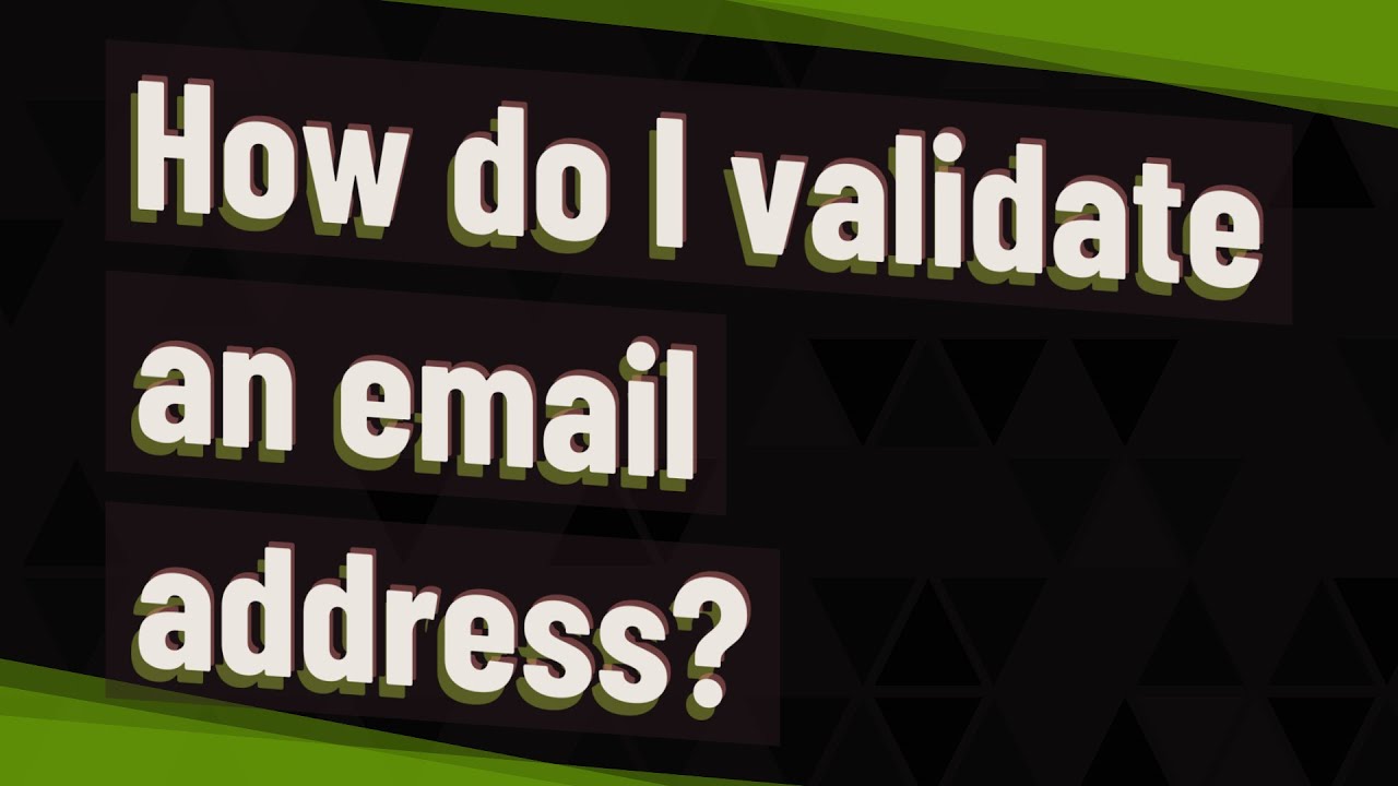 How do I validate an email address? - YouTube