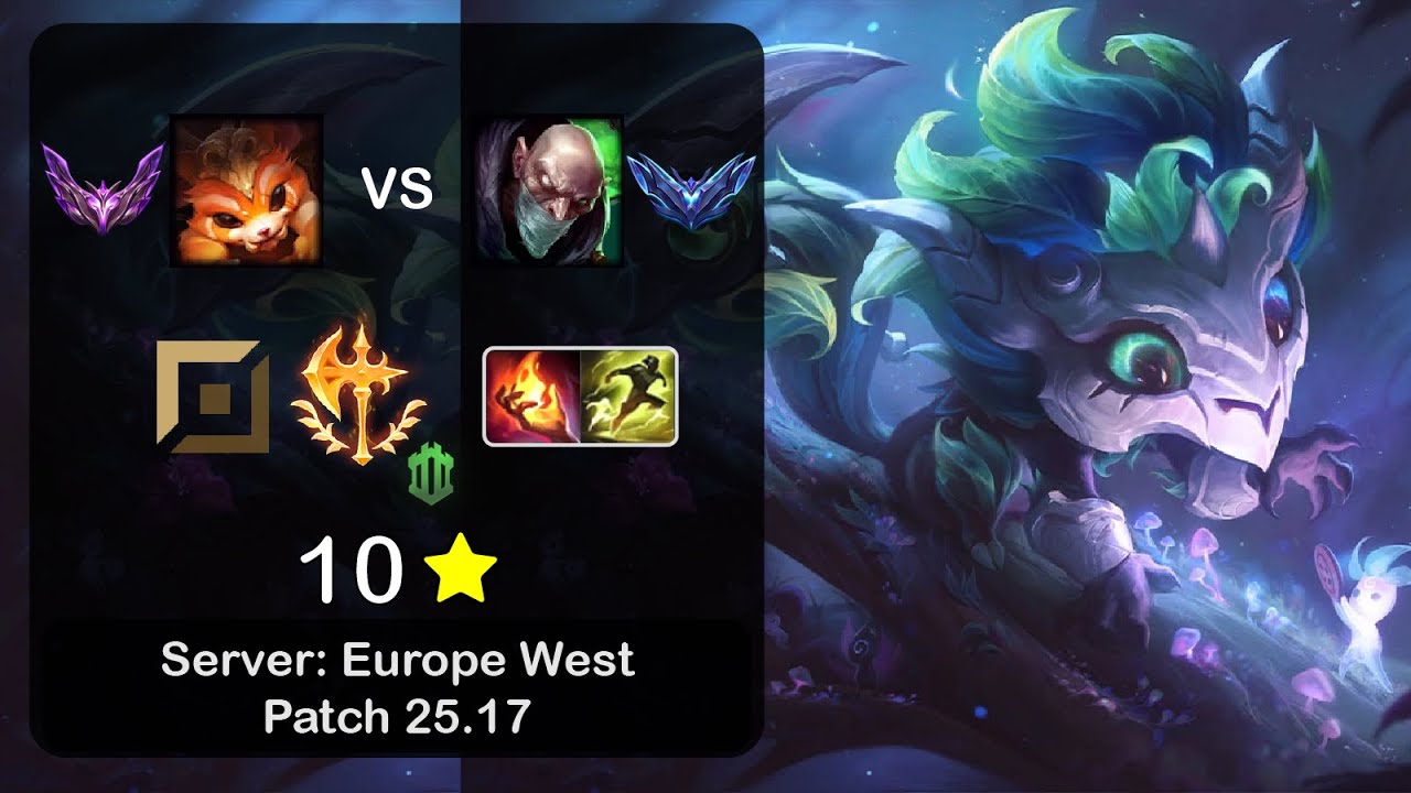 Gnar Top vs Singed - EUW Master - Patch 25.17