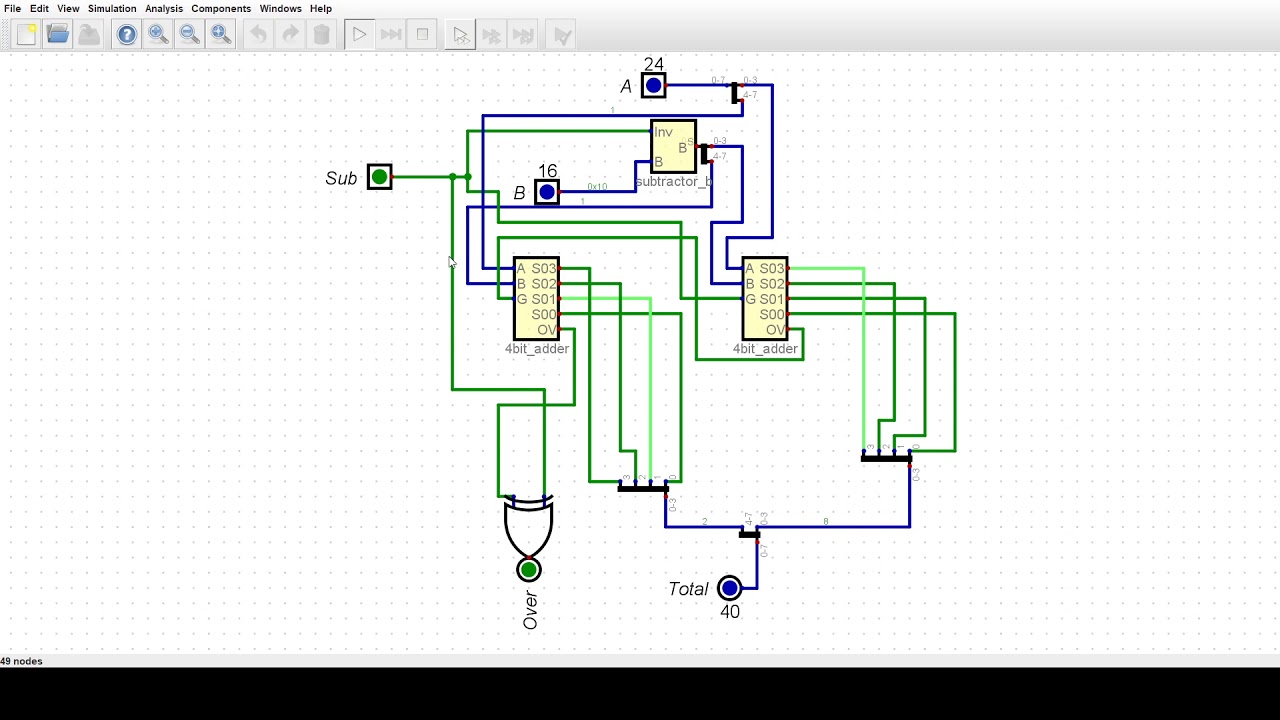 8-bit subtractor demonstration - YouTube