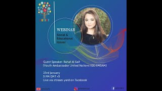 TUTIFY GOES GLOBAL RAHAF AL SAIF WILL CONDUCT OUR UPCOMING WEBINAR ON EDUCATIONAL & SOCIAL ISSUES